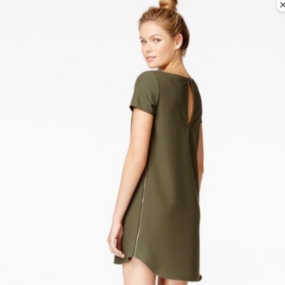 Bar III - Side Zipper Mini Sheath dress, Green size Small